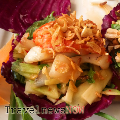Seafood salad at a Hanoi restaurant