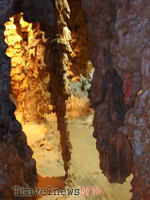 Inside the Dau Go Cave on Halong Bay