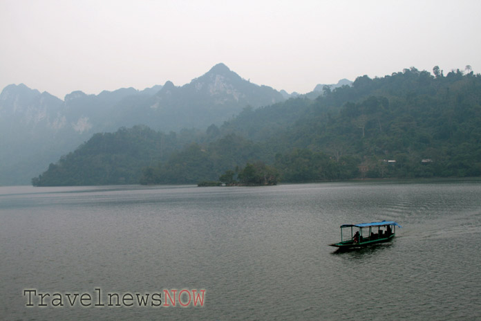 It may get gloomy during the winter at the Ba Be Lake in the Ba Be National Park in Bac Kan Vietnam