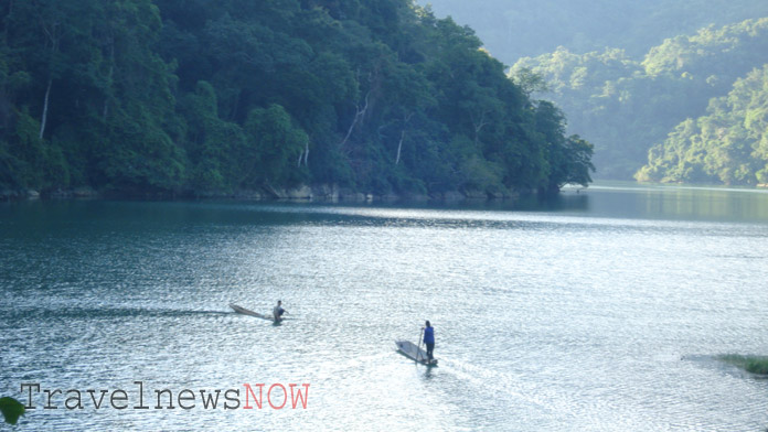 The Ba Be Lake at the Ba Be National Park in Bac Kan Province Vietnam