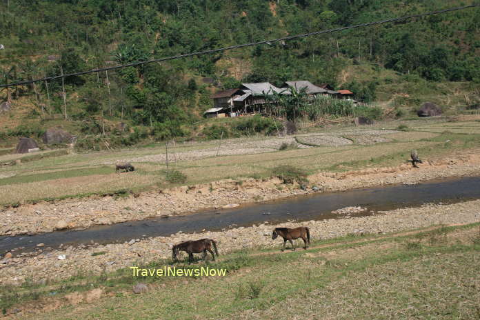 Scene of a relaxing and lovely daily life at Ba Be in Bac Kan Province