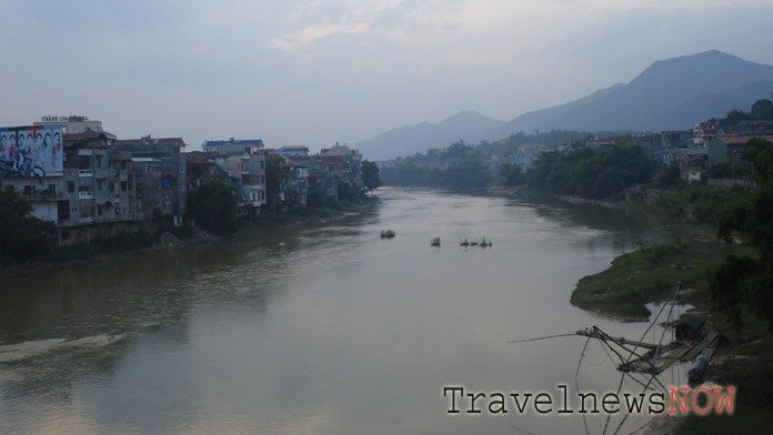 The Bang Giang River, Cao Bang City, Vietnam
