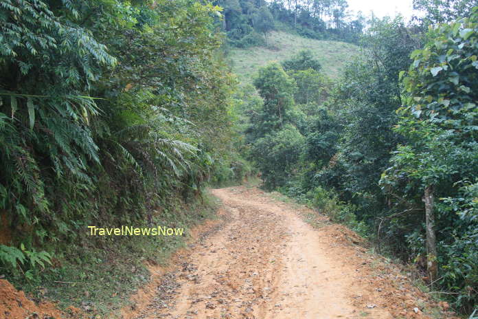 A trekking trail at Dong Khe Cao Bang Province Vietnam