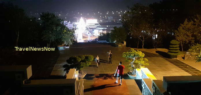 View of Dien Bien Phu City at night from Dominique 2 of the Battle of Dien Bien Phu