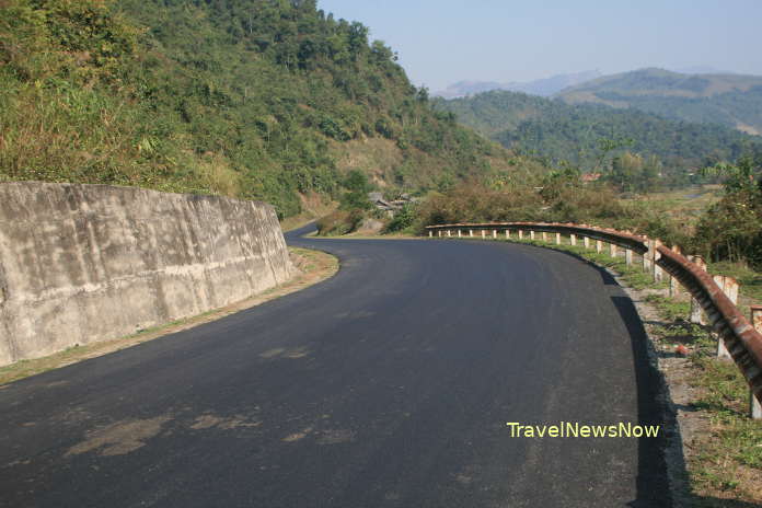 National Road 12 in Muong Phon, Dien Bien District, Dien Bien Province, Vietnam