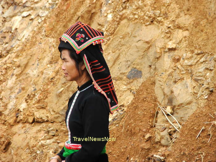 A Black Thai lady in Dien Bien Phu City, Dien Bien Province, Vietnam