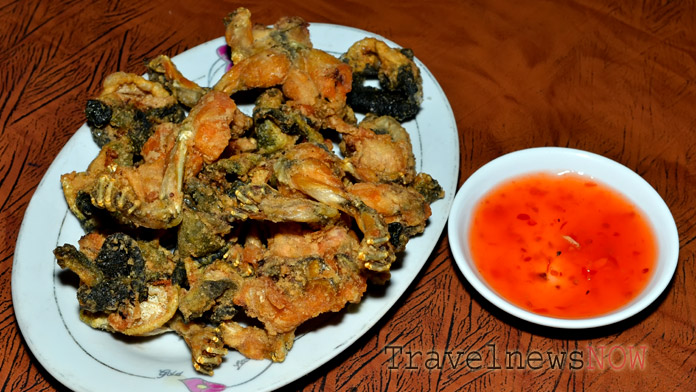 Crispy fried frog