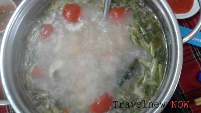 Hotpot containing the boiling broth