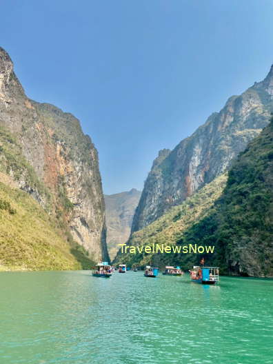 The Nho Que River and the Tu San Canyo at the base of the Ma Pi Leng Pass in Ha Giang Vietnam