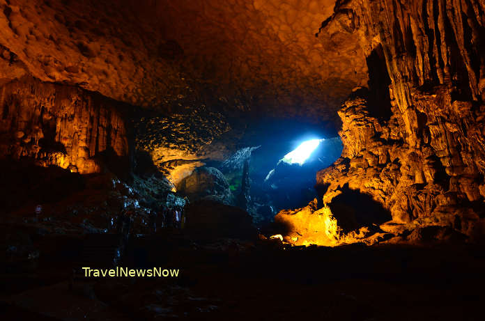 Inside the Sung Sot Cave on Halong Bay Vietnam