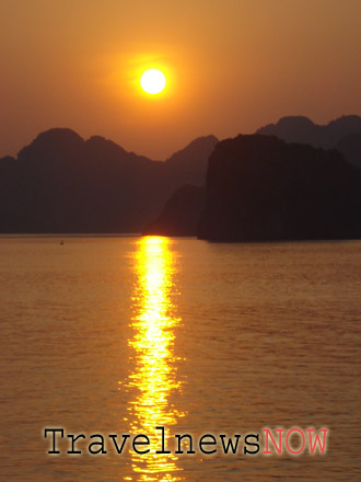 Sunset on Halong Bay Vietnam