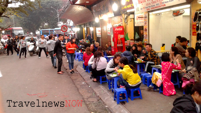 Street restaurants in the Old Quarter of Hanoi before Tet