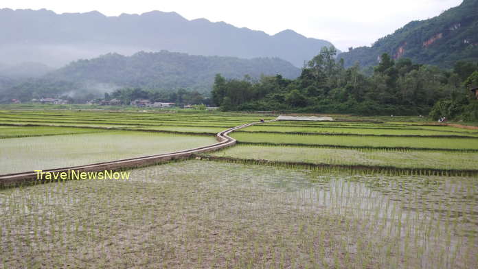 Thai villages in the idyllic landscape of the Mai Chau Valley