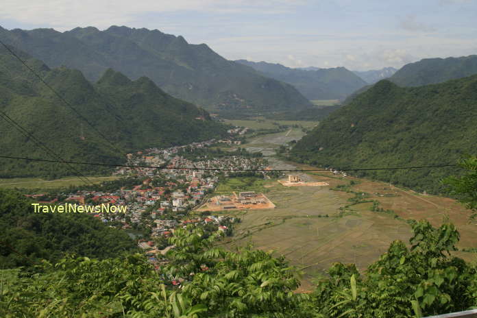 A panoramic view of the Mai Chau Valley
