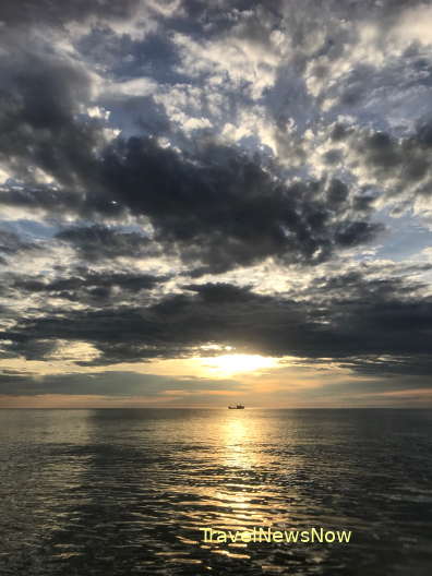 Dawn over the Cua Lo sea, Nghe An Vietnam