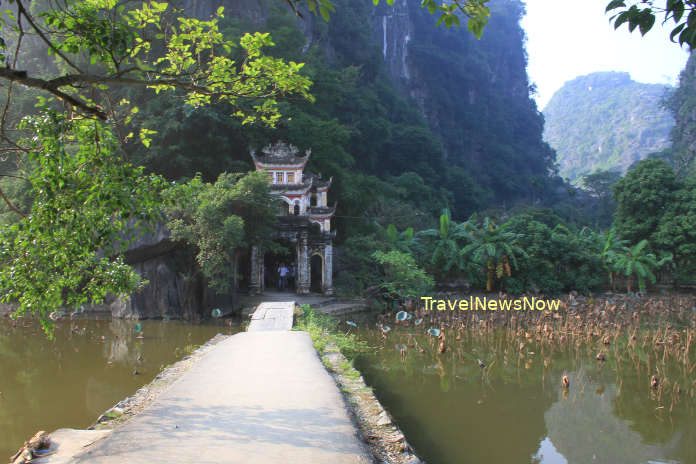 Entrance to the Bich Dong Pagoda at Tam Coc, Ninh Binh, Vietnam