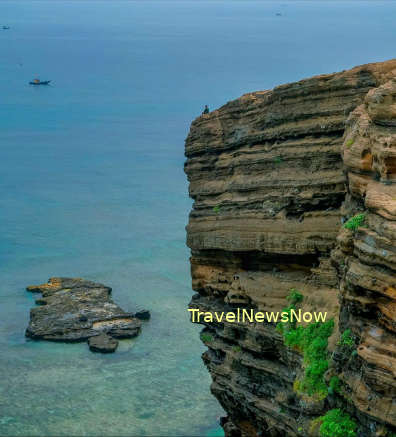 A huge block of rock on the Ly Son Island