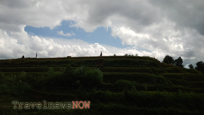 View of higher rice terraces at Mu Cang Chai