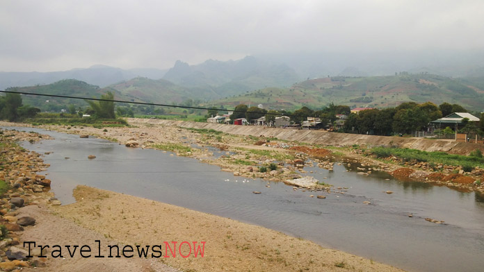 Scenic mountains at Nghia Lo, Yen Bai, Vietnam