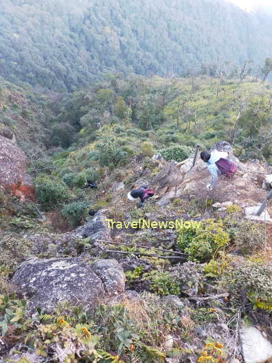 Trekking at the Dinosaur Backbone at the Ta Xua Mountain in Tram Tau District, Yen Bai Province