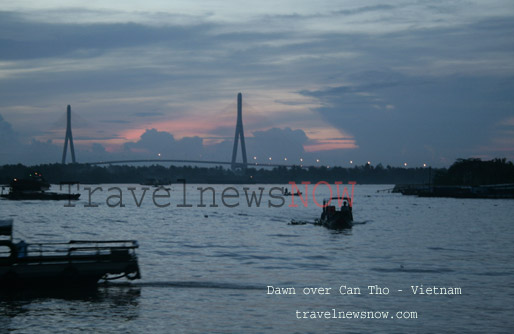 Dawn over Can Tho and the Mekong River