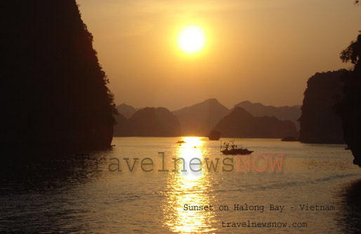 Sunset on Halong Bay