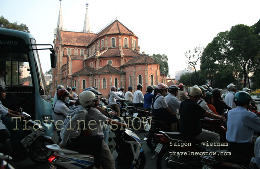 The traffic of Saigon Vietnam