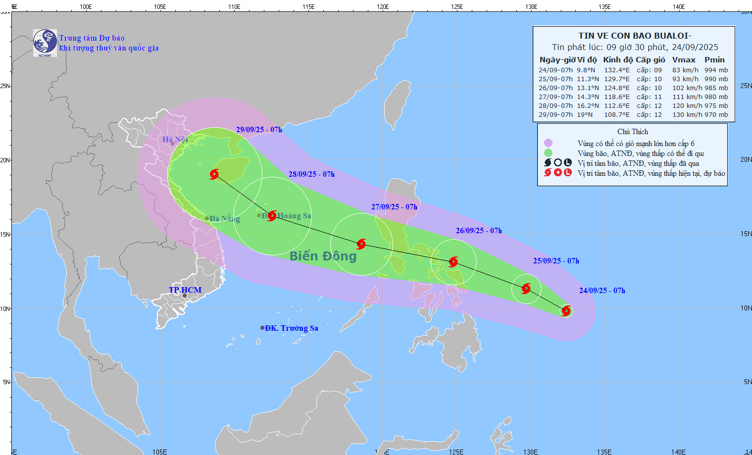 Typhoon Bualoi, No 10 in the East Sea in 2025
