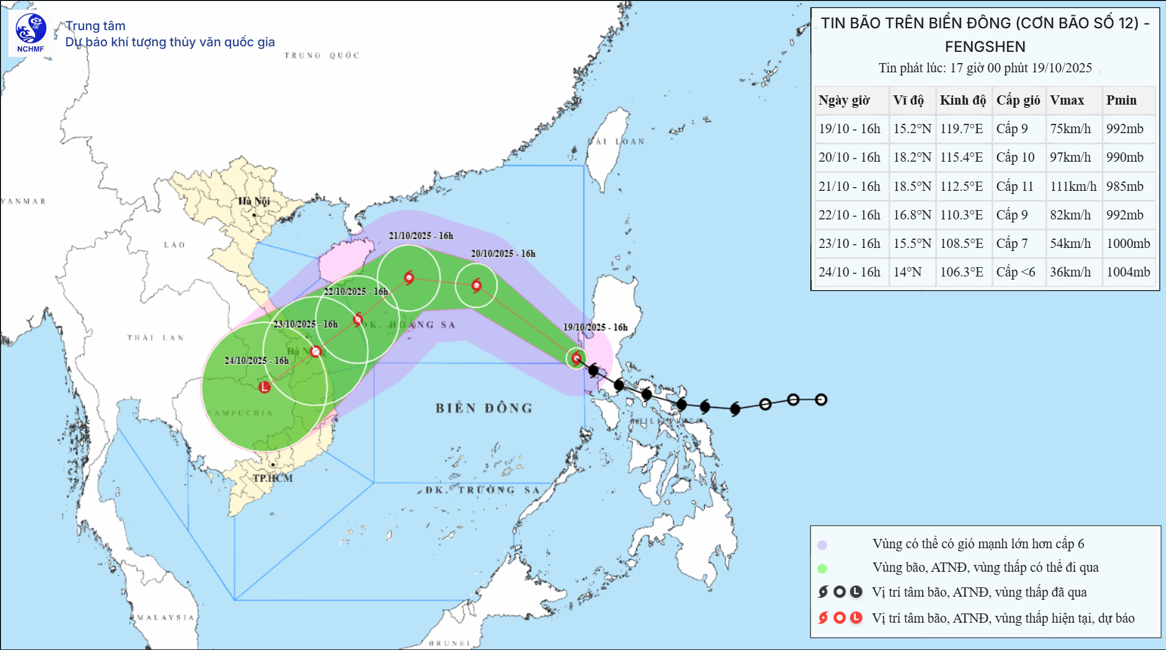 Typhoon Fengshen, No. 12 in the East Sea in 2025