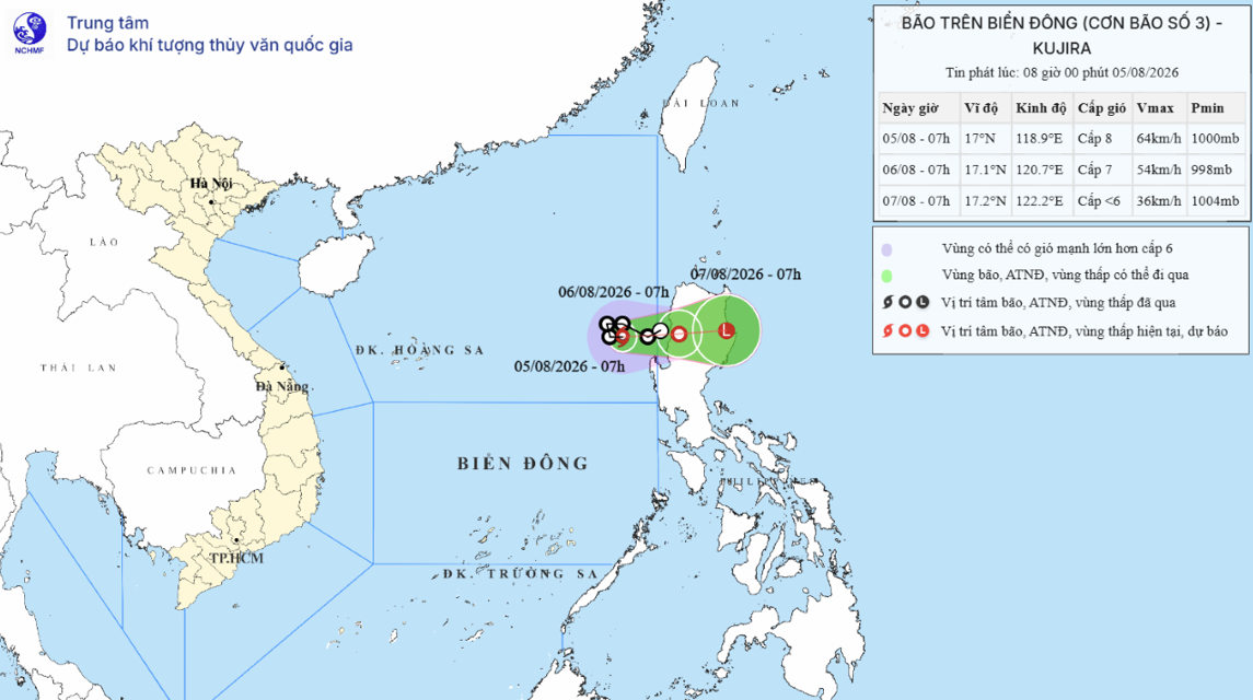 Typhoon Kujira, No 3 in the East Sea and Vietnam in 2026