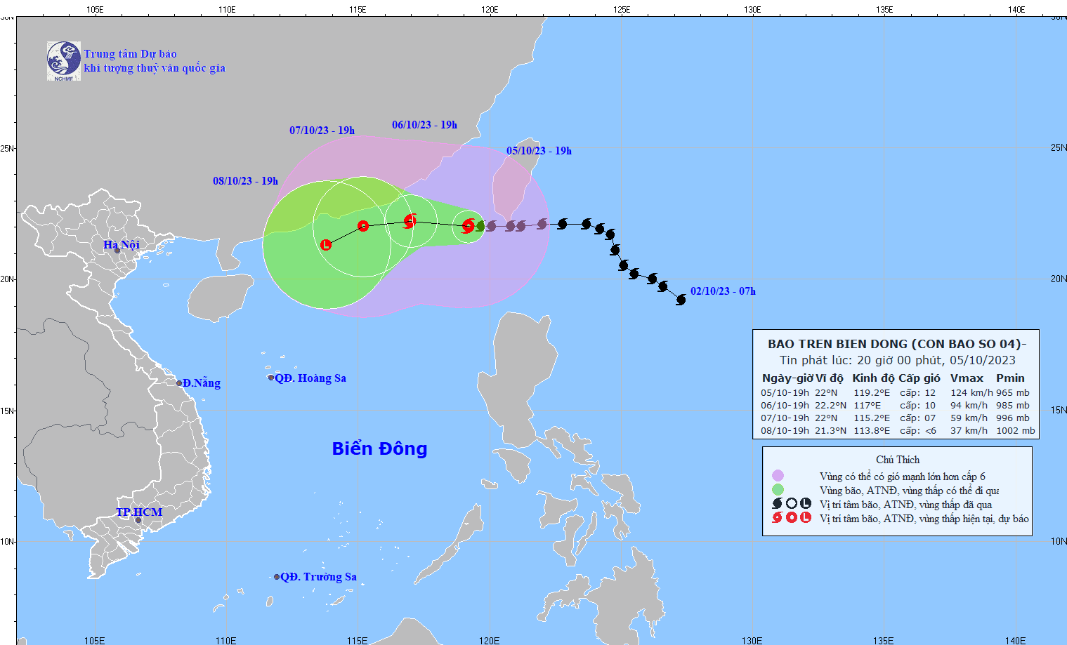 Typhoon Koinu - Typhoon No. 03 in Vietnam in 2023. Credits to Vietnam National Center for Hydro-Meteorological Forecasting with Sincere Thanks