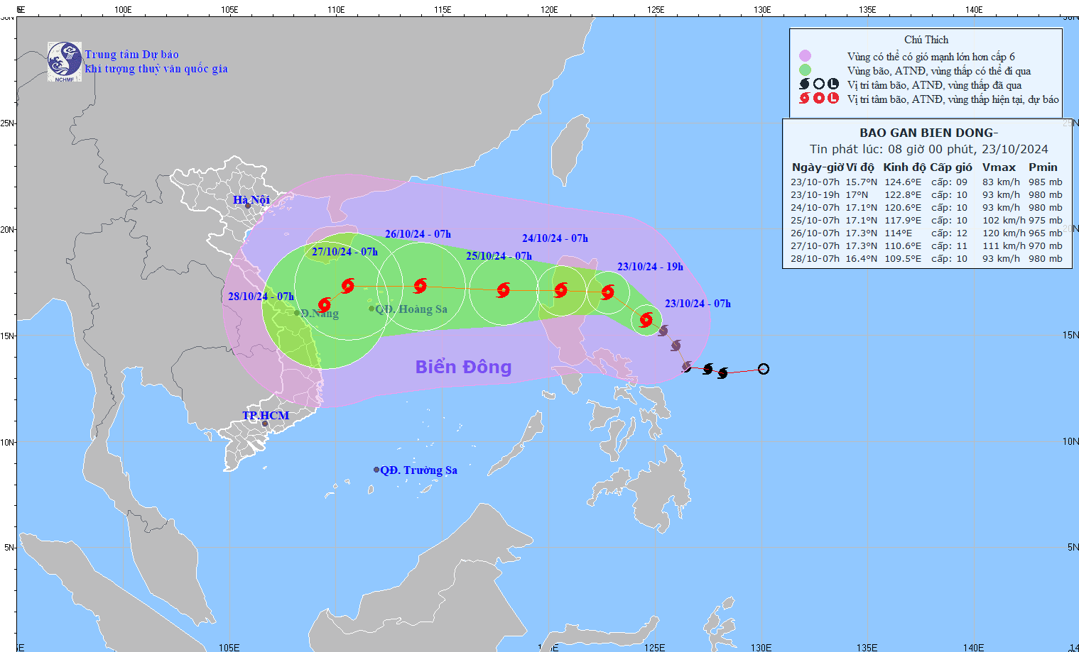 Typhoon Tra Mi East Vietnam Sea in 2024